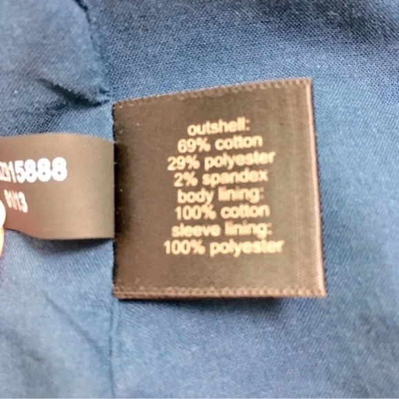 The Limited | Navy Gingham Check Seersucker Blazer Jacket, Large - Picture 7 of 7